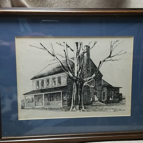 Other - Ink Drawing Old House Matted Framed Other - Ink Drawing Old House Matted Framed